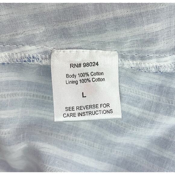 Caroline Constas Striped Blue White Shirt Dress 100% Cotton Size Large NEW - Picture 7 of 7